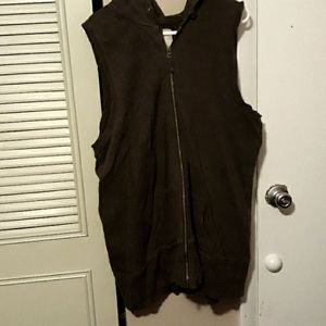 Long zip front hooded vest